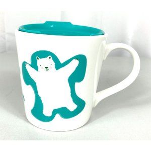 2015 Caribou Coffee Polar Bear "Snow What Fun It Is" COFFEE Mug Cup w/Lid 16 oz